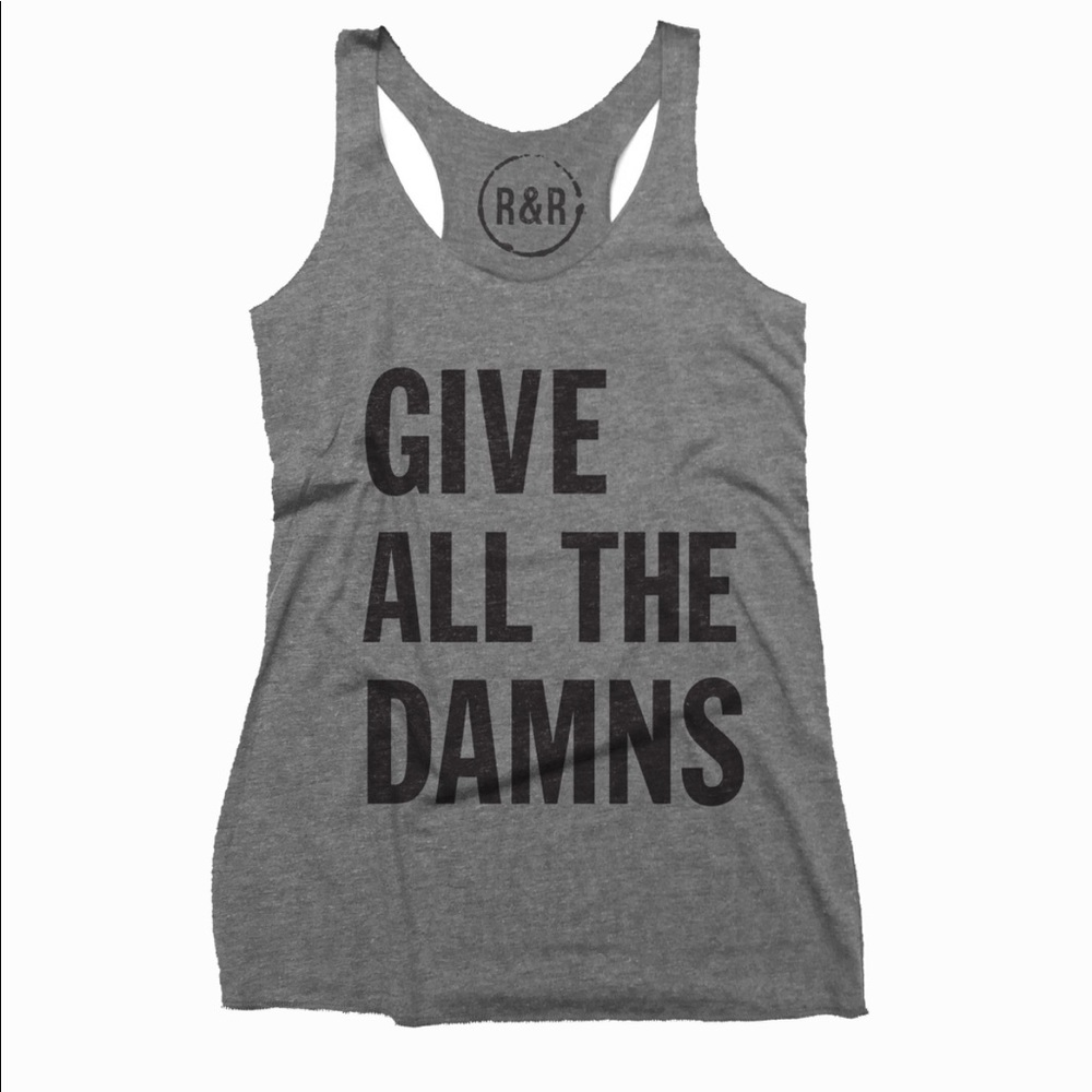 Rabble & Rouse L Give All The Damns dark gray tank